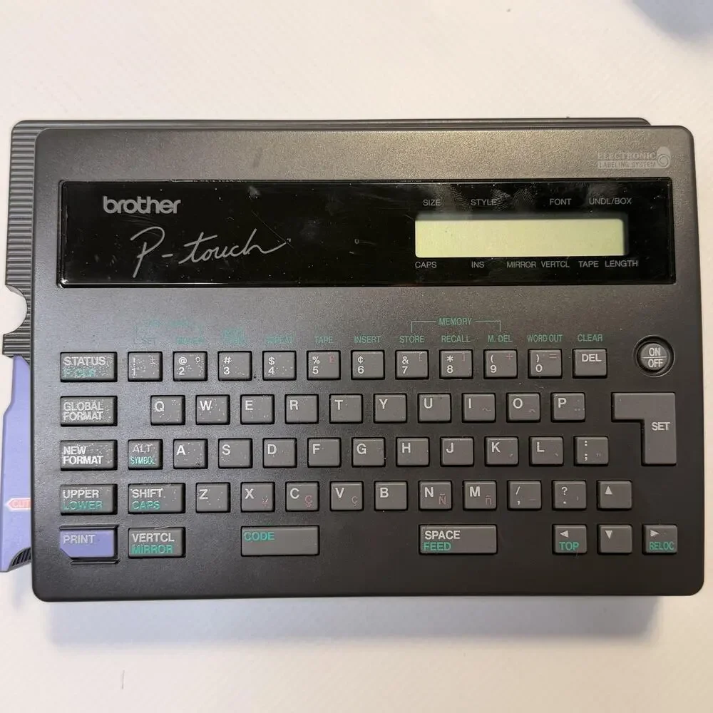 Vintage Brother P-Touch PT-20 Electronic Label Maker Printer Tested Black Japan